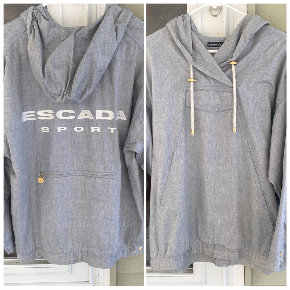Escada Sport lightweight blue cotton hoodie